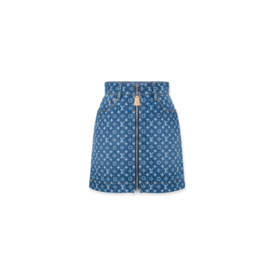 LOUIS VUITTON MONOGRAM DENIM MINI SKIRT 1AHIAK